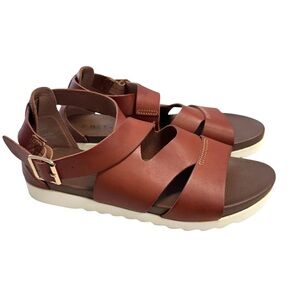Hot Tomato Brown Leather Women's Sandals Size 10